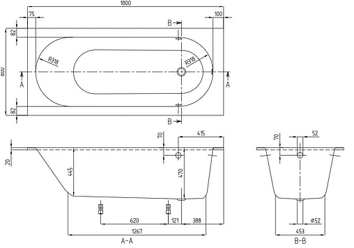 Ванна квариловая Villeroy&amp;Boch Oberon 180x80 star white UBQ180OBE2V-96