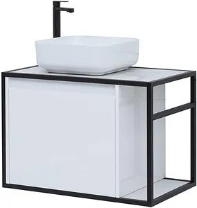 Тумба под умывальник подвесная Aquanet Nova Lite LOFT 75 L белый глянец 00261650, 1