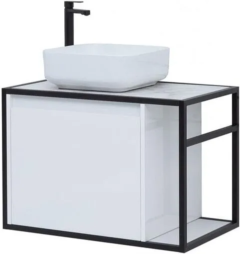 Тумба под умывальник подвесная Aquanet Nova Lite LOFT 75 L белый глянец 00261650