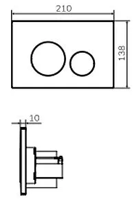 Клавиша смыва для унитаза Am.Pm Pro L I049031 никель матовый, 2