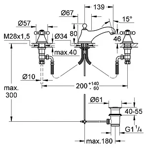 Смеситель для раковины Grohe Sinfonia хром 20014000, 2