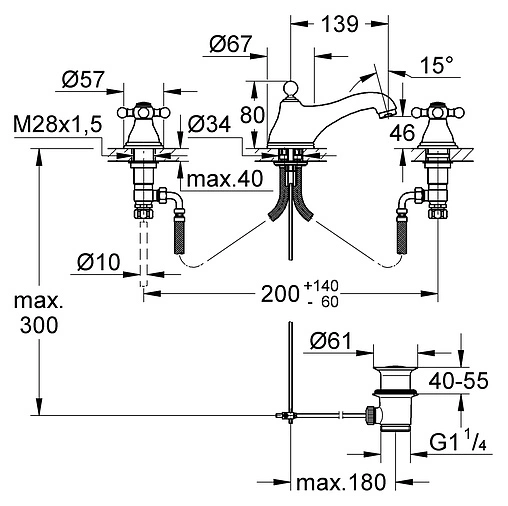 Смеситель для раковины Grohe Sinfonia хром 20014000