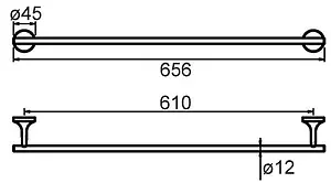 Полотенцедержатель Milardo Magellan хром MAGSM10M49, 2