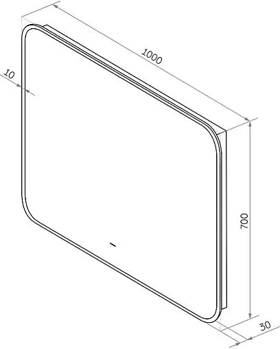 Зеркало с подсветкой Continent Torry Led 100x70 с фоновой подсветкой, бесконтактным сенсором белый ЗЛП1528