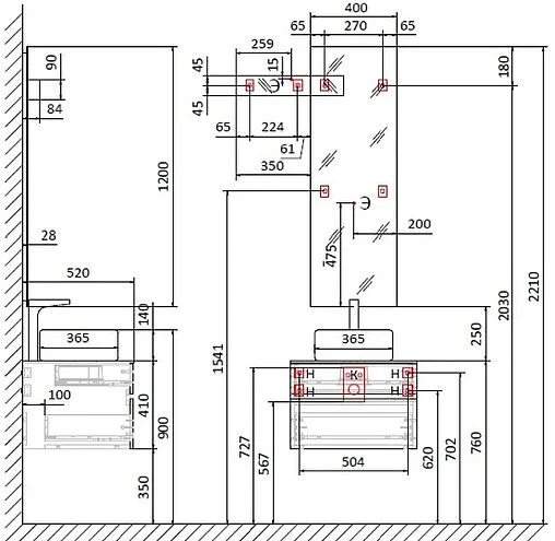 Тумба под умывальник подвесная Raval Decent 60 антрацит Dec.01.60/A/RL
