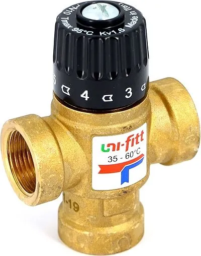 Трехходовой термостатический смесительный клапан ¾&quot; +35...+60°С Kvs 1.6 Uni-Fitt 350G3130