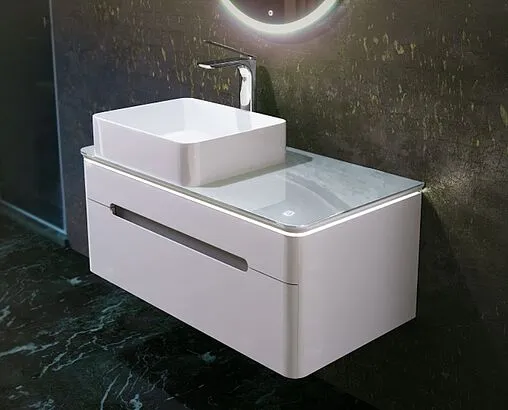 Тумба под умывальник подвесная Jorno Shine 90 белый Shi.01.90/P/W Тумба под умывальник подвесная Jorno Shine 90 белый Shi.01.90/P/W