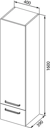 Шкаф-пенал подвесной Aquanet Сиена 40 чёрный 189237