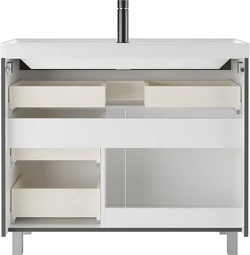 Тумба-умывальник напольная Домино Graffo 100 графит DGr2411T+4670142930051