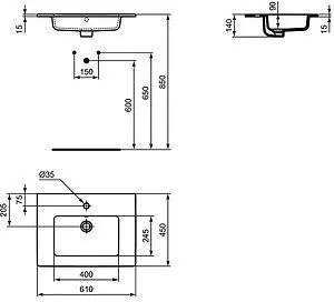 Раковина Ideal Standard Tempo 60 белый E066801 Раковина Ideal Standard Tempo 60 белый E066801, 2