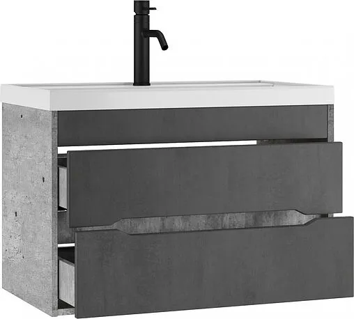 Тумба-умывальник подвесной Домино Loft 80 бетон DL5603T+4670142930020