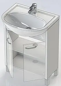 Тумба-умывальник напольная Aquanet Донна 60 венге 00168941+00168863, 4