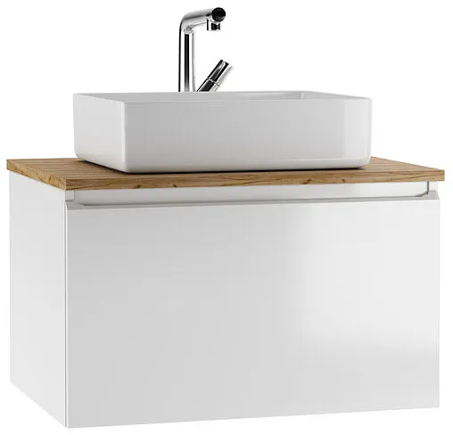 Тумба-умывальник подвесной Домино Senator 70 белый/дуб вотан DS4301T+641945
