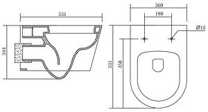 Унитаз подвесной безободковый Aquatek Бетта белый AQ1253W-00, 2