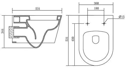 Унитаз подвесной безободковый Aquatek Бетта белый AQ1253W-00