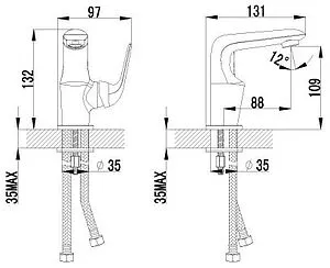 Смеситель для раковины Lemark plus Advance хром LM1206C Смеситель для раковины Lemark plus Advance хром LM1206C, 2