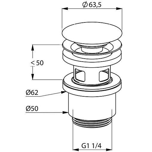 Выпуск автоматический для раковины с переливом Kludi хром 1042405-00 Выпуск автоматический для раковины с переливом Kludi хром 1042405-00