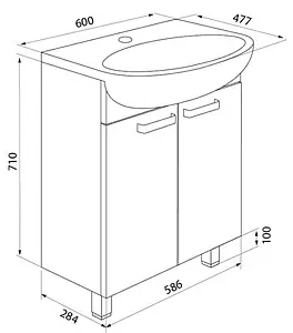 Тумба-умывальник напольная IDDIS Harizma 60 белый HAR60W2i95+0056000i28 Тумба-умывальник напольная IDDIS Harizma 60 белый HAR60W2i95+0056000i28, 2