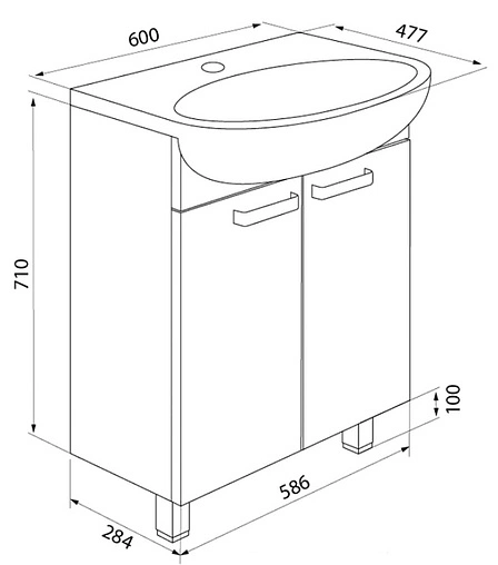 Тумба-умывальник напольная IDDIS Harizma 60 белый HAR60W2i95+0056000i28