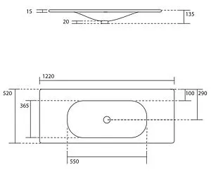 Раковина Kerasan Shape 120 белый матовый 548030*1 Раковина Kerasan Shape 120 белый матовый 548030*1, 2