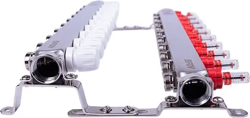 Группа коллекторная с расходомерами 10 отводов 1&quot;в/в x ¾&quot;ек FDV S1101A-1/10