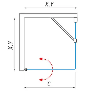 Душевое ограждение 900x700мм прозрачное стекло Roltechnik Tower Line TCO1+TB/900*700 727-9000000-00-02+725-7000000-00-02, 3