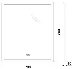 Зеркало с подсветкой BelBagno 70x80 с подогревом SPC-GRT-700-800-LED-TCH-WARM Зеркало с подсветкой BelBagno 70x80 с подогревом SPC-GRT-700-800-LED-TCH-WARM, 2