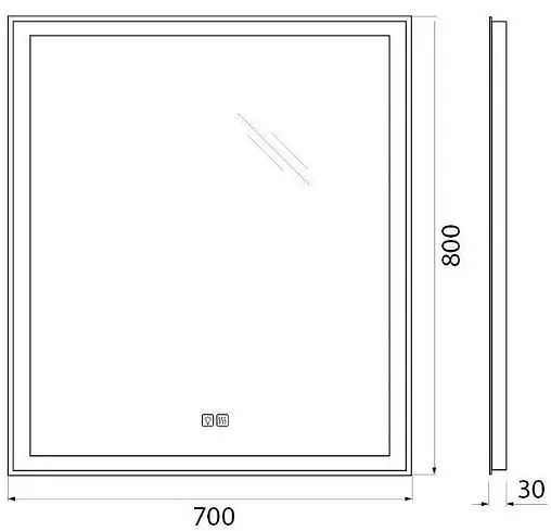 Зеркало с подсветкой BelBagno 70x80 с подогревом SPC-GRT-700-800-LED-TCH-WARM