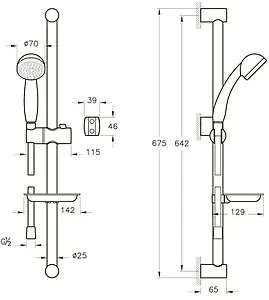 Комплект для ванны 3 в 1 VitrA Solid S хром A49227EXP, 4