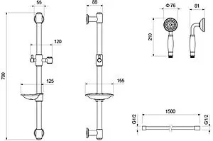 Душевая стойка Aquatek Классик золото AQ2020PG Душевая стойка Aquatek Классик золото AQ2020PG, 2