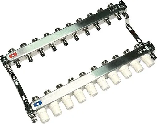 Группа коллекторная без расходомеров 10 отводов 1&quot;в/в x ¾&quot;ек Uni-fitt OPTIMAL 451B4310.RU