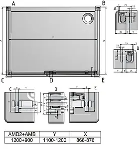 Душевое ограждение 1200x900мм прозрачное стекло Roltechnik Ambient Line AMB+AMD2+AMB/900*1200*900 621-9000000-00-02+620-1200000-00-02+621-9000000-00-02 Душевое ограждение 1200x900мм прозрачное стекло Roltechnik Ambient Line AMB+AMD2+AMB/900*1200*900 621-9000000-00-02+620-1200000-00-02+621-9000000-00-02, 2