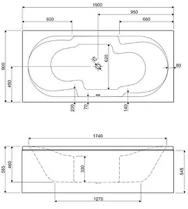 Ванна акриловая Cezares 42-for two 190x90, 2