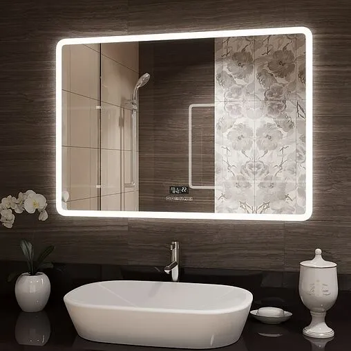 Зеркало с подсветкой Continent Demure Led 100x70 с музыкальным блоком, с подогревом белый ЗЛП259