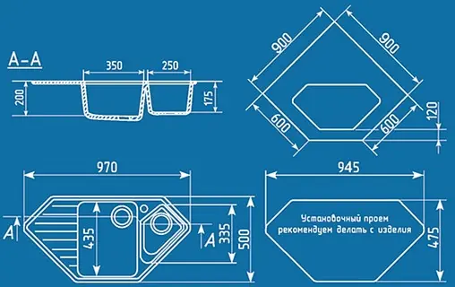 Мойка кухонная Ulgran U-409-308 черный