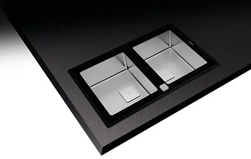 Мойка кухонная Teka Diamond RS15 2B 86 нержавеющая сталь/чёрное стекло 115030017