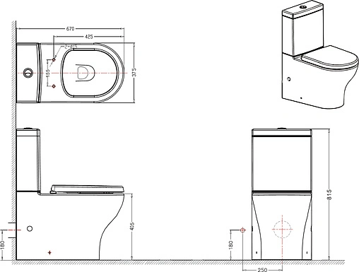 Унитаз-компакт Bravat Rael белый CX01016UW