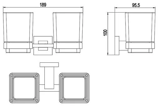 Стакан двойной Timo Selene хром 10034/00