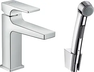 Смеситель для раковины с гигиеническим душем Hansgrohe Metropol 110 хром 32522000 Смеситель для раковины с гигиеническим душем Hansgrohe Metropol 110 хром 32522000, 1