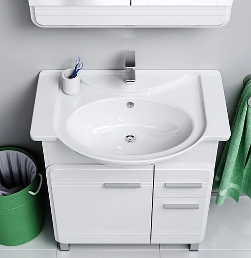 Тумба-умывальник напольная Aqwella Corsica 75 белый KOR0107+4620008197470