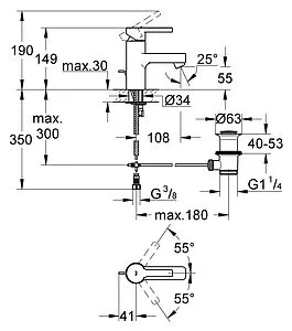 Смеситель для раковины Grohe Lineare хром 32115000 Смеситель для раковины Grohe Lineare хром 32115000, 2