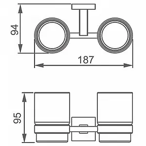 Стакан двойной Aquanet хром 6184D Стакан двойной Aquanet хром 6184D, 2