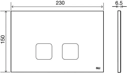 Клавиша смыва для унитаза OLI Plan 070829 черный матовый Клавиша смыва для унитаза OLI Plan 070829 черный матовый