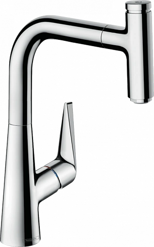 Смеситель для кухни с выдвижным изливом Hansgrohe Talis Select M51 220 1jet хром 72822000