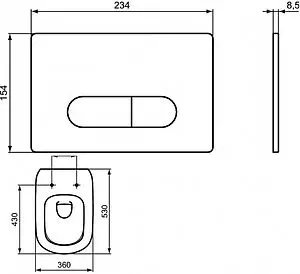 Комплект 5 в 1 Ideal Standard Tesi AquaBlade T3868V1/121AC с кнопкой белый матовый, 4