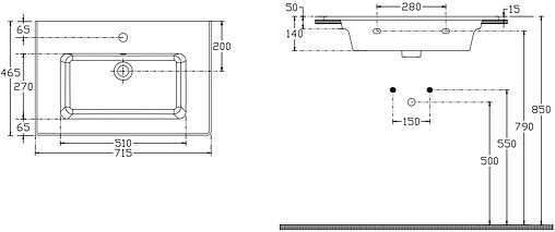 Тумба-умывальник подвесная ISVEA Pro 70 белый 21MGS001070I+10SL50071SV