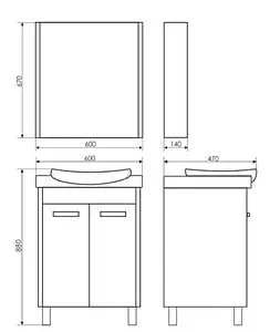 Тумба-умывальник напольная Comforty Киото 60 белый/сосна лоредо Тумба-умывальник напольная Comforty Киото 60 белый/сосна лоредо, 2