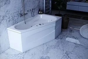 Ванна акриловая Aquatek Медея 170х95 R с фронтальной панелью и торцевой панелью (левая), с каркасом (вклеенный) MED180-0000010, 4