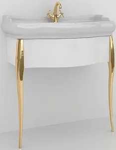 Консоль напольная Kerasan Retro 73 белый/золото 7362K6 Консоль напольная Kerasan Retro 73 белый/золото 7362K6, 1