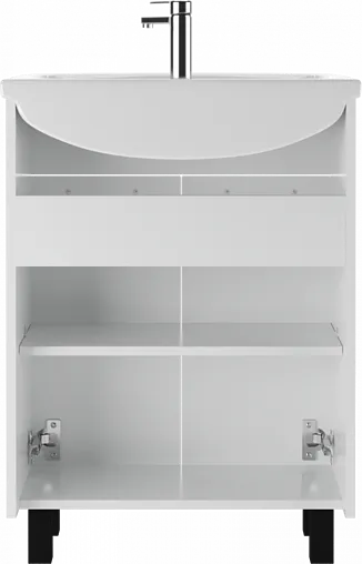 Тумба-умывальник напольный Айсберг Контраст 60 белый DA2703T+4620008192772